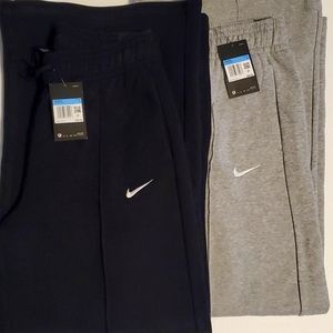 Nike wide leg sweat pants, size M, black pair, gray pair